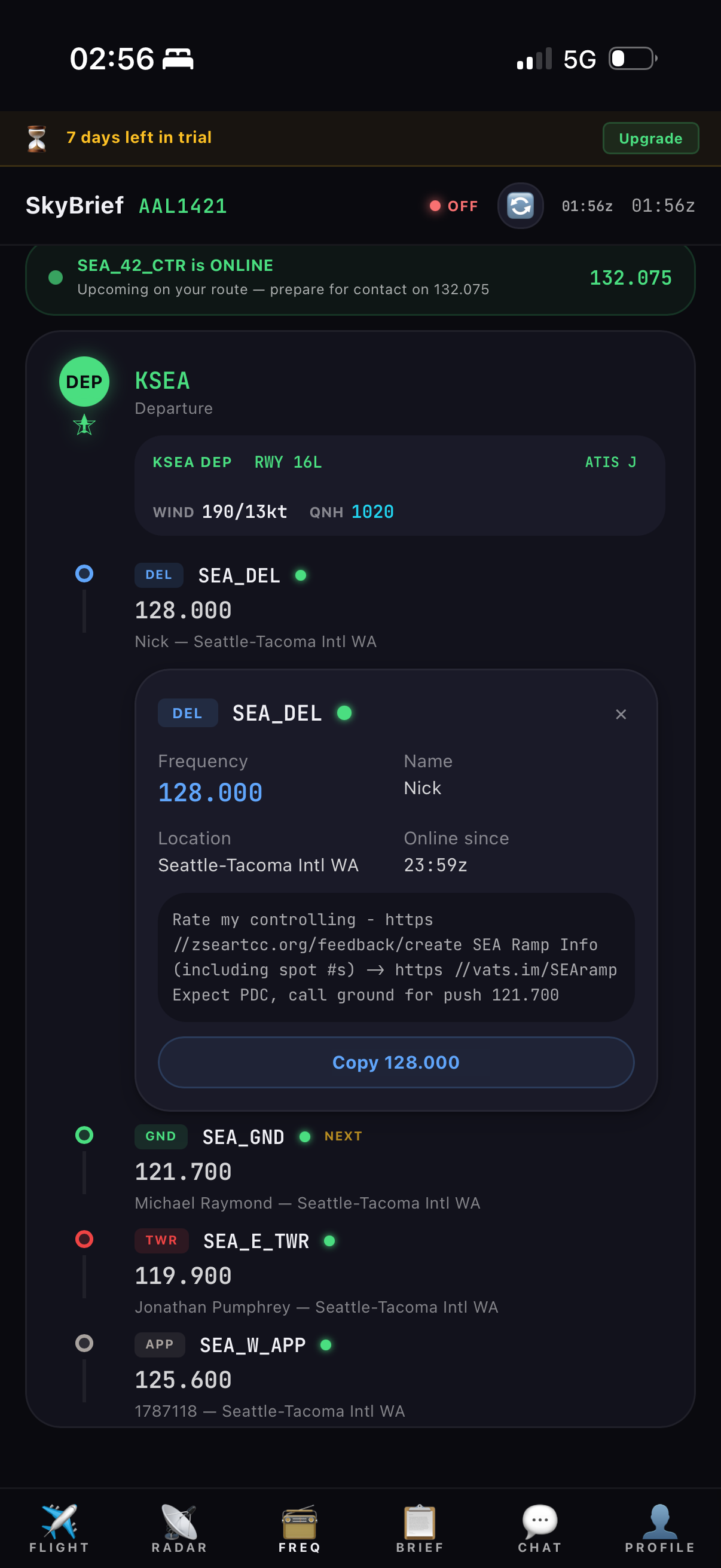 Smart frequencies gate to gate